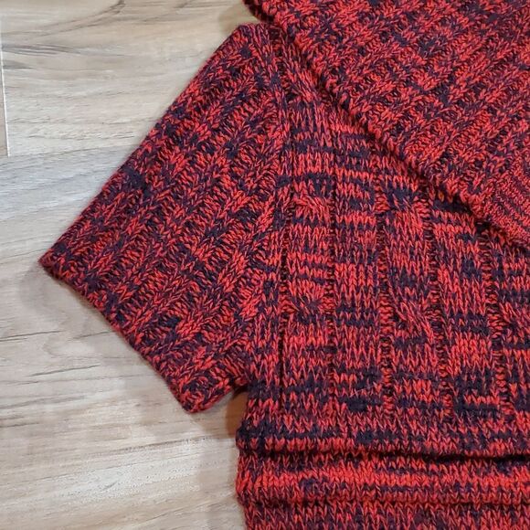 💜Ashley Red Variegated Sweater Buttoned Cowl Neck Dress w/Pockets Medium - Picture 4 of 7